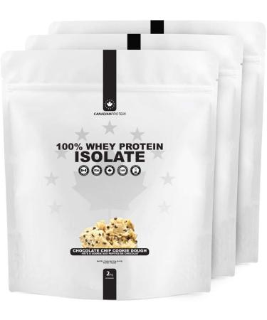 Canadian Protein 100% Whey Isolate 27g of Protein | 6 kg of Chocolate Chip Cookie Dough Flavoured Low Carb Keto Friendly Workout Recovery Drink | Protein Powder Rich in BCAA Amino Acids - Buy Online on GoSupps.com