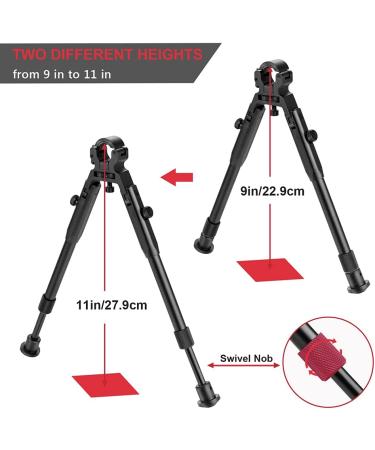 JINSE Universal Barrel Bipod 9-11 inch | Clamp-on, Foldable & Lightweight | Barrel Size 0.4'' to 0.7 - Buy Online on GoSupps.com