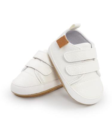 Sonsage Infant Baby Boys Girls Oxford Shoes Pu Leather Lace-Up Anti-Slip Trainer Soft Rubber Sole Toddler First Walking Sneakers 6-12 Months D White - Buy Online on GoSupps.com