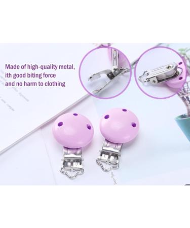 Hitopin Pacifier Clips Set - 10 Stylish Wood Clips for DIY Tinkering Purple - Safe Pacifier Holders & Chains Accessories - Buy Online on GoSupps.com