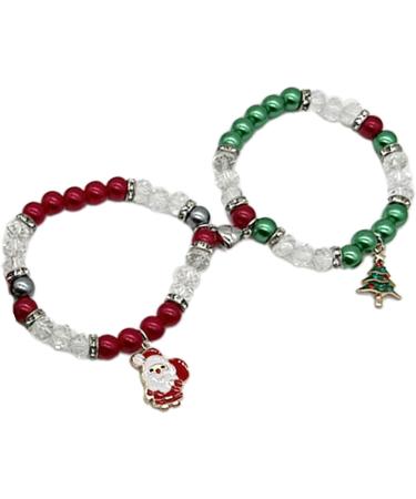 Vsilay Lianxue Christmas Bead Bracelets - Matching Magnetic Heart Pair for Men & Women | Festive Santa Claus Jewelry - Buy Online on GoSupps.com