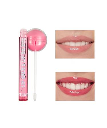 RILIMIOO Lollipop Cute Lip Balm Gloss for Girls  PH Luster Oil Hydrating  Clear Glossy  Novelty & Moisturized Candy  Pink