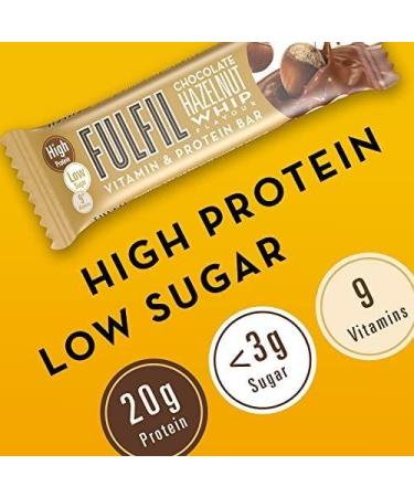 Fulfil Vitamin & Protein Bar (15 x 55g) Chocolate Hazelnut Whip Flavor - 20g Protein, 9 Vitamins, Low Sugar - Buy Online on GoSupps.com
