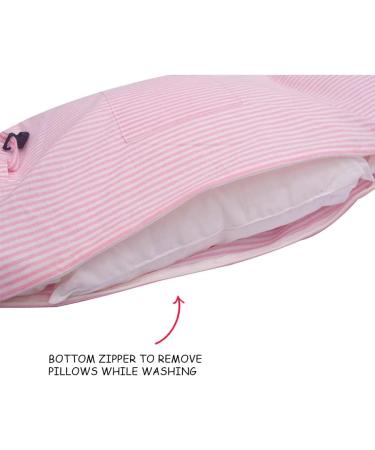 Post Surgery Recovery Pillow - Pink Stripes with Cotton Cover | Inspired Comforts - Buy Online on GoSupps.com