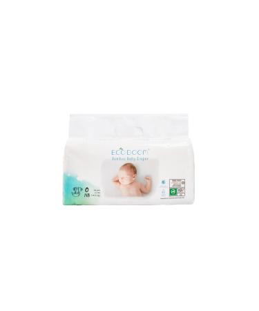 ECO BOOM Bamboo Viscose Baby Diapers 100% Natural Diaper 34 Count Infant Anti Leak System Eco-Friendly Disposable Diapers Size NB for Soft Sensitive