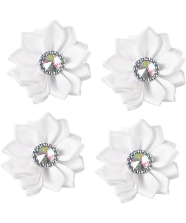 ABOOFAN 2pcs 1 20pcs Craft Chiffon Flowers Satin Ribbon Cloth Flower Accessories Clothes Flower Manual Whitex2pcs Size 1x2pcs - Buy Online on GoSupps.com