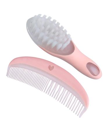 SUPVOX baby hair brush and comb set Scalp Grooming Massager for Newborns Infants Pink