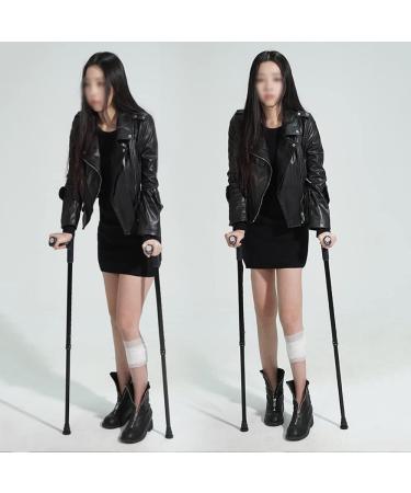 Crutches for Adults Forearm Crutches Disabled Fracture Crutch Adjustable Height and Handle Crutches with Rubber Handles Comfortable Grip and Wear-Resistant Medical Mobility Accessories Decorate Lucky Black 2 pcs - Buy Online on GoSupps.com