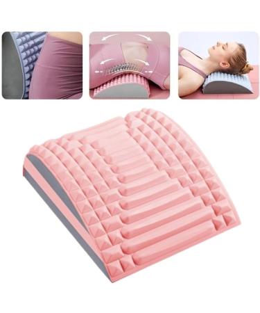 Botizr neck back stretcher neck brick to relieve pain in the lower back back extensor posture correction spine board for natural decompression (color: pink)
