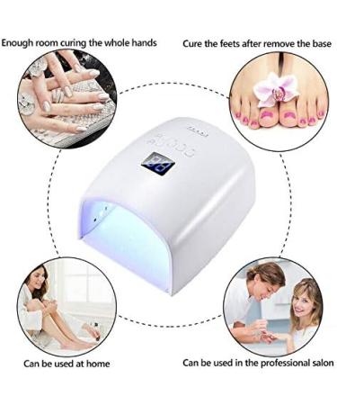 Rechargeable Cordless 66w UV Led Nail Lamp for Gel Polish - 5 Timer Settings, LCD Display - White - Buy Online on GoSupps.com