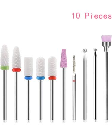 10 Pieces Nail Drill Bits Sets Tungsten Carbide Nail Drill Manicure Pedicure Bits Electric Nail Files Bits for Polishing Removing Nail Glue Professional Nail Household - Buy Online on GoSupps.com