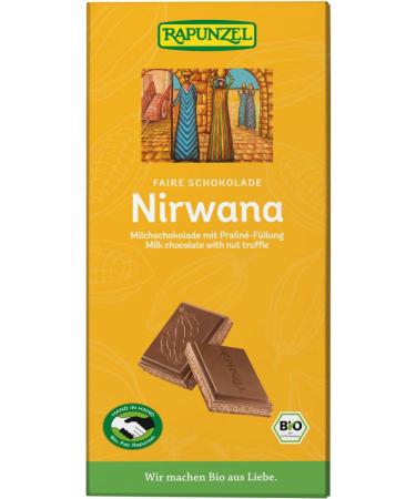 Rapunzel Raiponzel Set of 6 Nirwana organic milk chocolates with HIH chocolate filling (6 x 100 g)