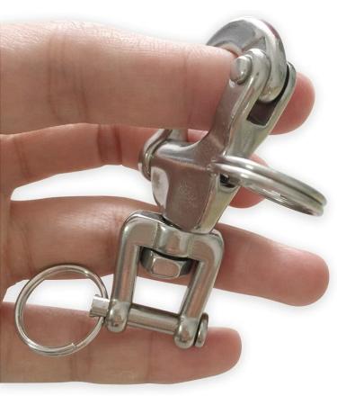 3-Pack Swivel Eye Snap Shackle Bail Rigging | 316 Stainless Steel | Sailboat Marine Hardware for Spinnaker Halyard | 2-3/4 inch - Silver - Buy Online on GoSupps.com