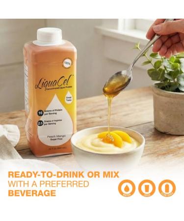 LiquaCel Concentrated Liquid Protein Peach Mango Flavor Ready-to-Drink 16g Hydrolyzed Collagen Protein and 2.5g Arginine Per 1oz Serving Sugar & Gluten Free 32 fl oz Bottle Peach Mango 32 Fl Oz (Pack of 1) - Buy Online on GoSupps.com