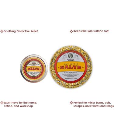 Rawleigh Antiseptic Salve Iconic Yellow Big Tin: 4.5 oz Multi-Purpose Ointment Soothes Cuts Bruises Irritations with Turpentine Phenol Cottonseed Oil & Paraffin Original Formula - Pack of 6 4.5 Ounce (Pack of 6) - Buy Online on GoSupps.com