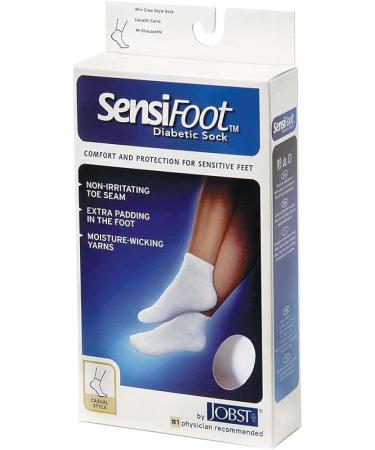 JOBST SensiFoot Diabetic Compression Socks 8-15 mmHg Mini-Crew Closed Toe White - Available in Various Sizes - Buy Online on GoSupps.com