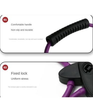 Dewedrt Pilates Reformer Resistance Band Kit Home Fitness Equipment for Total Body Workout - Helps Target Muscles Tone(Purple) - Buy Online on GoSupps.com