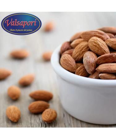  HOME LINE Valsapori - TOASTED ALMONDS - 500g pack - Origin: Sicily | Shelled roasted and salted Italian almonds - Dried fruit snack a source of calcium phosphorus and magnesium - Buy Online on GoSupps.com