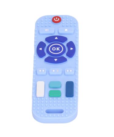 Control Teething Toy Cartoon Texture Silicone Educational TV Control Toy for Toddlers for Outdoor (Blue)