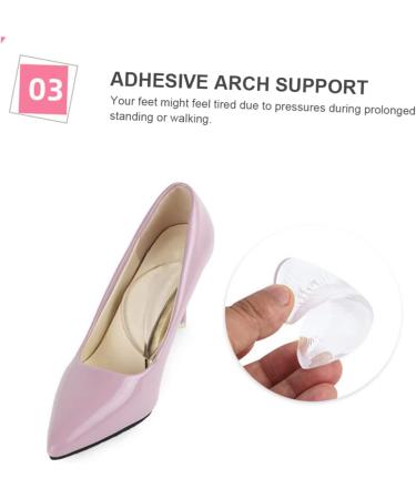 FOMIYES Arch Support Foot Cushion - 10 Pairs Anti-Slip Gel Shoe Inserts | Transparent Arch Pads for Pain Relief | 8.8X5X1.1CM - Buy Online on GoSupps.com
