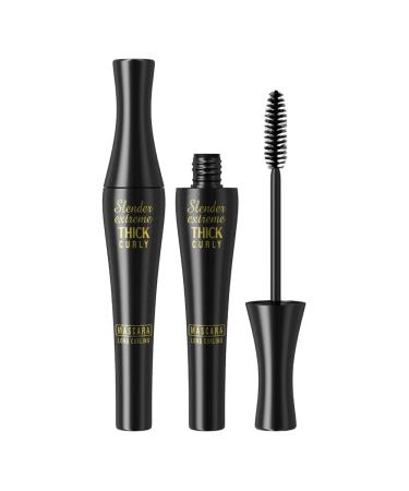 SuoHe Black 4D Silk Fiber Lash Mascara Waterproof Long Lasting Mascara Volume and Natural Beautifully Full Lengthening Thickening Softer Fuller Eyelashes Strengthening Smudgeproof Eyelash 1 PCS