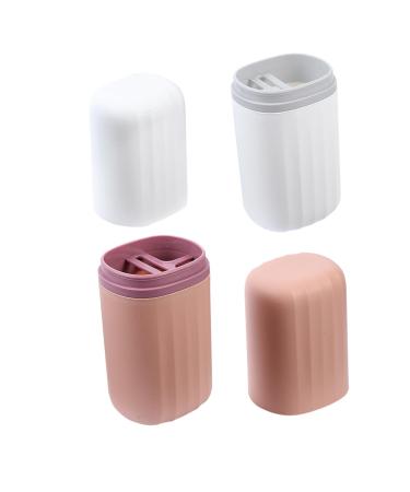 FRCOLOR 2 Pieces Travel Wash Cup Toothbrush Cup Toothbrush Case Toothbrush Container Bathroom Accessories Assorted Colors 1 20x7cm