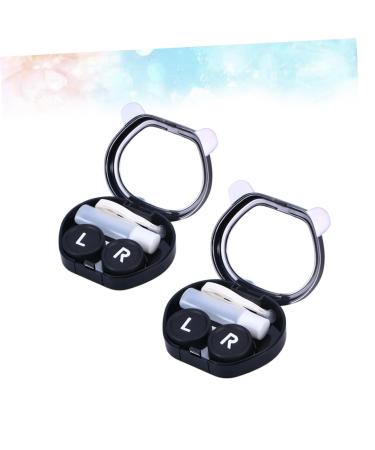 Solustre 2st contact lens box lens storage box nice lens fall cartoon lens case contact lenses case contact lens container cartoon lensing container caricature panda