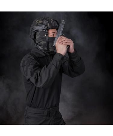 IDOGEAR Men G3 Combat Shirt with Elbow Pads - Black Large | Tactical Military Airsoft Clothing - Buy Online on GoSupps.com