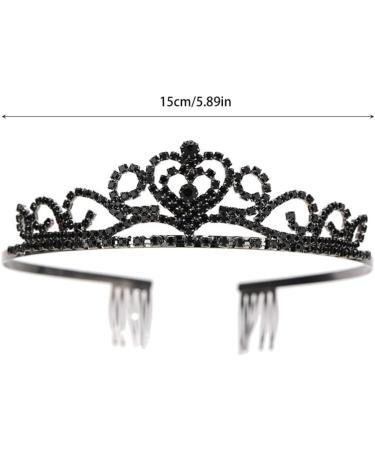 Lurrose Rhinestone Crowns Tiaras with Comb Headband for Girl Women Bridal Birthday Party Wedding Prom (Black) - Buy Online on GoSupps.com