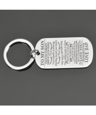 Son Keychain Gifts: Birthday & Christmas Presents for Men - Inspirational Graduation Gifts from Dad, Stepson & Son-in-law - Buy Online on GoSupps.com