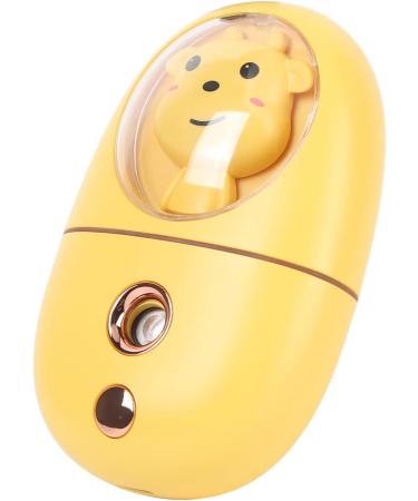 Face Steamer USB Rechargeable Mini Facial Mist Sprayer Cute Animal Design Vibration Compact and Small 35ml Water Tank for Traveling (Yellow) - Buy Online on GoSupps.com