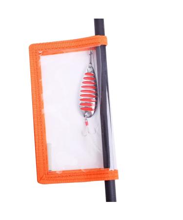Fishing Lure Wraps 4 Packs Clear PVC Bait Hook Covers Keeps Fishing Safe Easily See Lures Medium Orange
