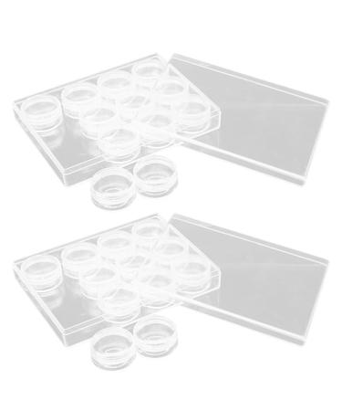 MSCHENZW 24 Piece Plastic Cosmetic Jar with 10G Clear Container with Snap Lid Travel Storage for Cosmetic Samples for Storing Lotions and Creams