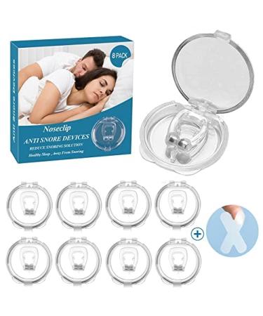 ZeyUaN Anti Snoring Devices Snore Stopper (8 Pack) Anti Snoring Nose Clip Silicone Magnetic Snoring Solution Snore Stopper for Men Women White