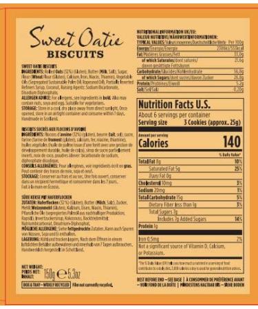 Shortbread House of Edinburgh Mini Sweet Oatie Biscuit Cookies - 5.3 oz - Buy Online on GoSupps.com