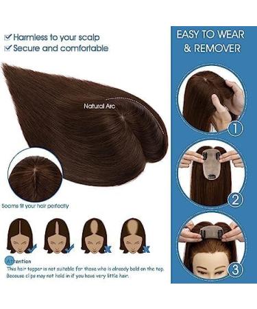EMMOR Hair Toppers for Women Hair Loss Cover Hair Topper for Women with Thinning Human Hair 150% Density Silk Base Three Clips in Topper 14 inch Ombre Ash Blonde-35 Ombre Ash Blonde-35 35cm - Buy Online on GoSupps.com