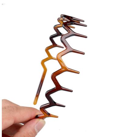Set of 2 Zig Zag Black Plastic Sharks Tooth Hair Comb Headband - Black and Brown - Buy Online on GoSupps.com