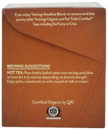 Buy Twinings 100% Organic Black Tea Breakfast Blend - 20 Tea Bags (1.41 oz) - Premium Quality - Buy Online on GoSupps.com