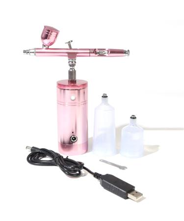 Mini-Compact Air Compressor Dual Action Airbrush Kit Multi-Purpose Airbrush Air Compressor Kit Portable Air Brush Set with USB Data Cablefor Makeup Cake Art Nail Tattoo Face