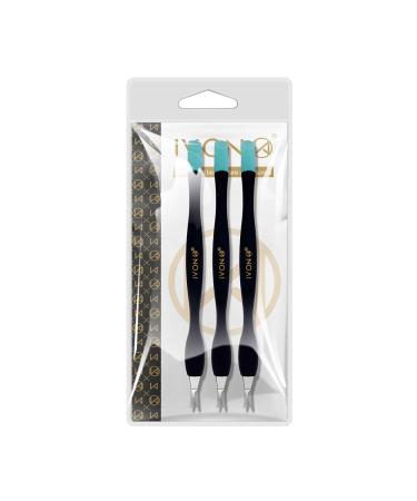 IVON 3 Pack Cuticle Trimmer Pusher Remover - Gentle Rubber Tip - Black - Buy Online on GoSupps.com