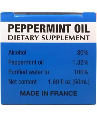 Ricqles Peppermint Oil Dietary Supplement - 1.69 fl. oz Bottle - Supports Healthy Digestion & Intestinal Comfort - Product of France - Buy Online on GoSupps.com