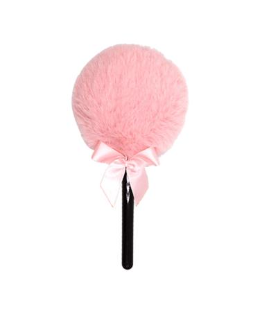 GYORI Reusable Long Hair Powder Puff with Lollipop Handle for Easy Makeup Application Pink