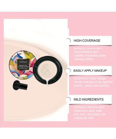 Mushroom Head Air Cushion CC Cream - Long Lasting Matte Foundation Even Skin Tone Moisturizing Concealer Oil Control Waterproof Makeup - Natural & Ivory White | International Shipping - Buy Online on GoSupps.com