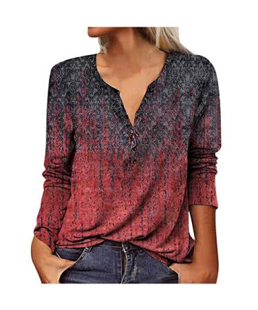 Womens Summer Tops Dressy Casual Plus Size Blouses Floral Print Loose Fit V Neck Short Sleeve Shirts Flowy Pleated Tunic Tee Wine Boho V Neck Shirts Medium