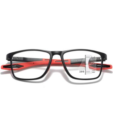 Buy Iynwbjts TR90 Sport Progressive Multifocus Reading Glasses - Anti-Blue Light High-Resolution - Black Frame with Red Legs - Size 2.00 | Worldwide Shipping - Buy Online on GoSupps.com