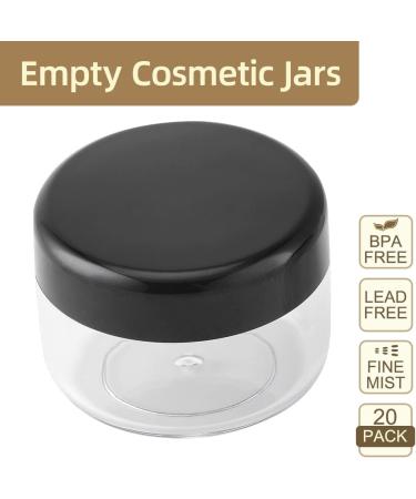 Toureal 15ml Black Cream Can Containers (20 Pieces) - Empty Cosmetic Socket Plastic Pots with Lids for Skincare & Makeup - Buy Online on GoSupps.com