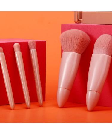 kawehiop 5 Pieces Makeup Brushes Plastic Handle with Mirror Powder Foundation Beauty Make Up Soft Brush Beginner Cosmetics - Buy Online on GoSupps.com