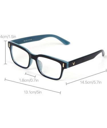 Buy Gaming Glasses - Anti Fatigue Blue Light Blocking Eyewear UV Protection - Black & Blue Frame White Lens - Buy Online on GoSupps.com