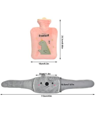 TimesetL Pink Heat Bottle with Soft Plush Cover - Hot Water Bag for Pain Relief | Rubber Hot Water Bottle for Belly Back & Legs - Buy Online on GoSupps.com