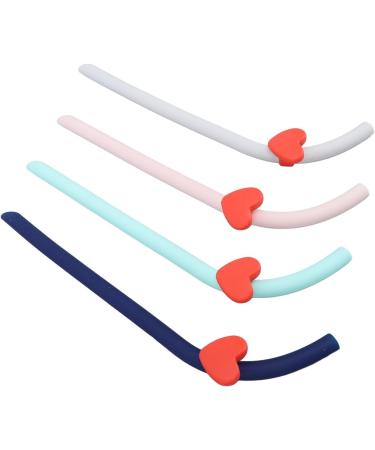 Foldable Silicone Straws Easy Cleaning Portable Foldable Silicone Straws Odorless Blue Pink Green Gray Safe for Camping Picnics - Buy Online on GoSupps.com
